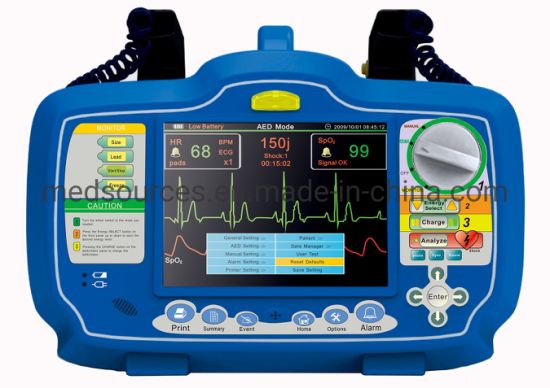 (MS-390D) Desfibrilador Externo Automático Bifásico Cardíaco Aed de Emergencia Portátil de Primeros Auxilios