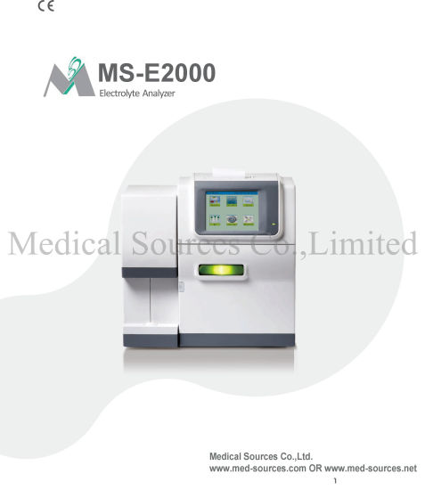 (MS-E2000) Barato K + / Na + / Cl- / Ca2 / pH / CO2 Analizador de electrolitos de gases en sangre completamente automático