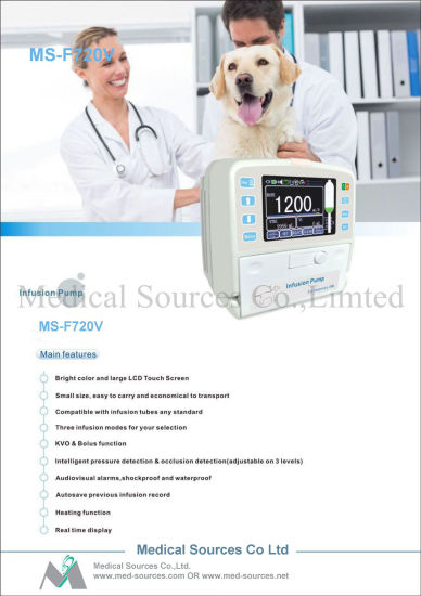 (MS-F720V) Veterinario / Bomba de jeringa médica y veterinaria Infusión electrónica veterinaria portátil