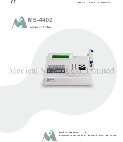 (MS-4402) Analizador de coagulación, Coagulometro Semi Auto Coagulometer,